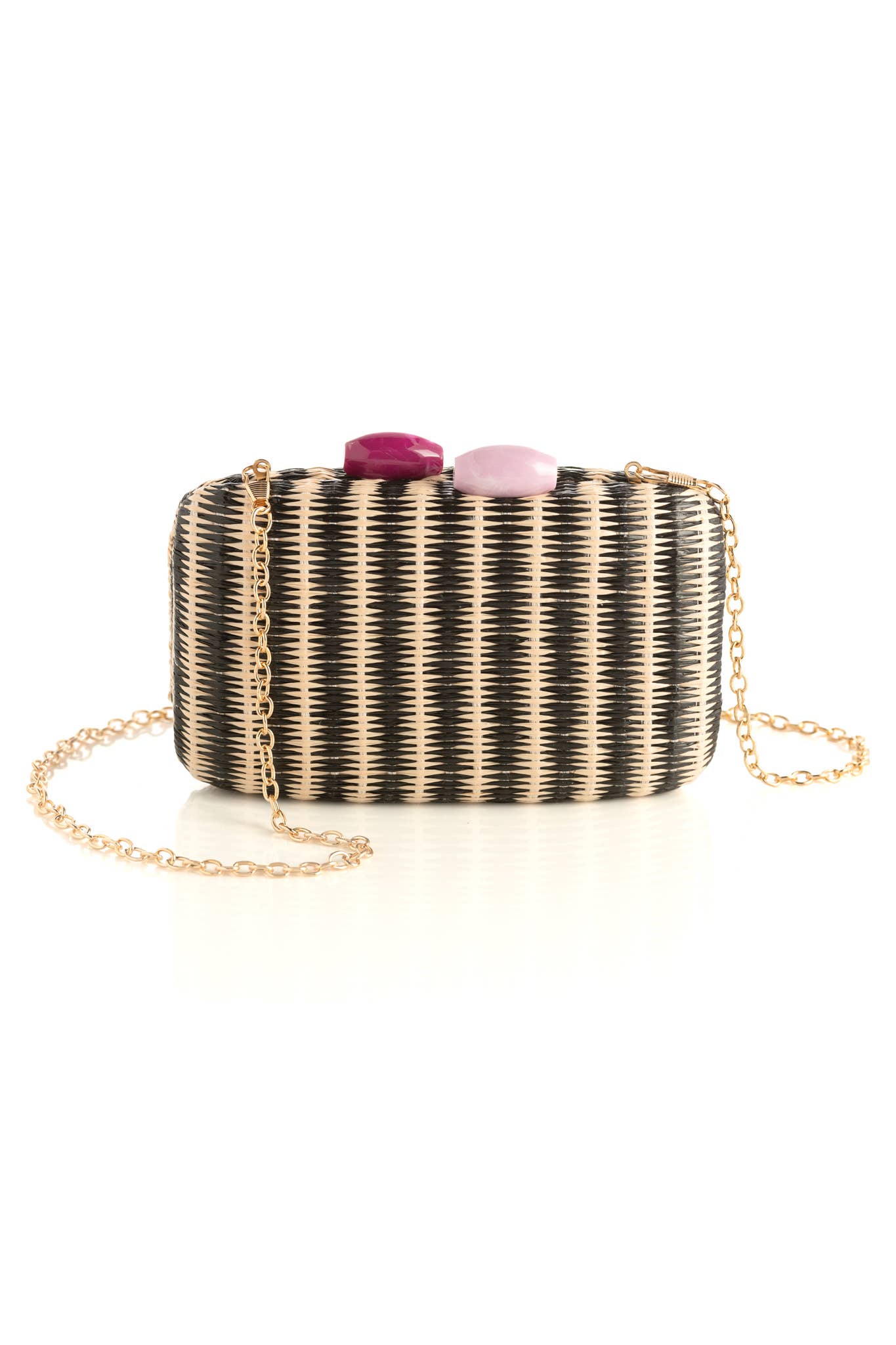Ladder Woven Minaudière Clutch