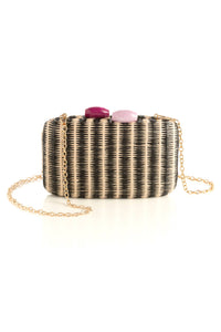 Ladder Woven Minaudière Clutch