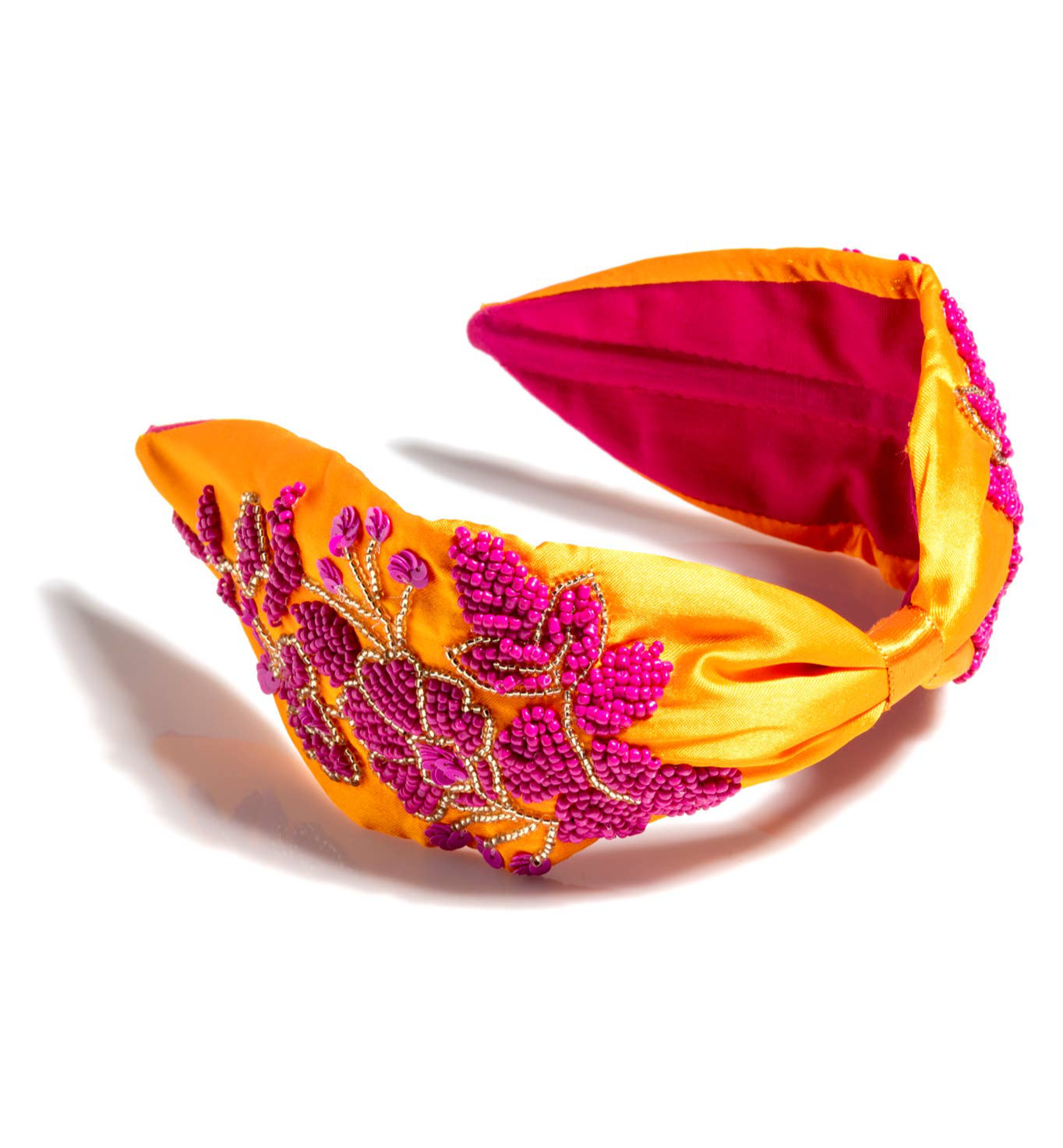 Embellished Wide Headband - Orange