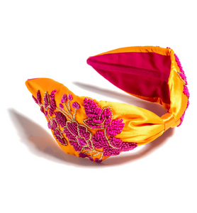 Embellished Wide Headband - Orange