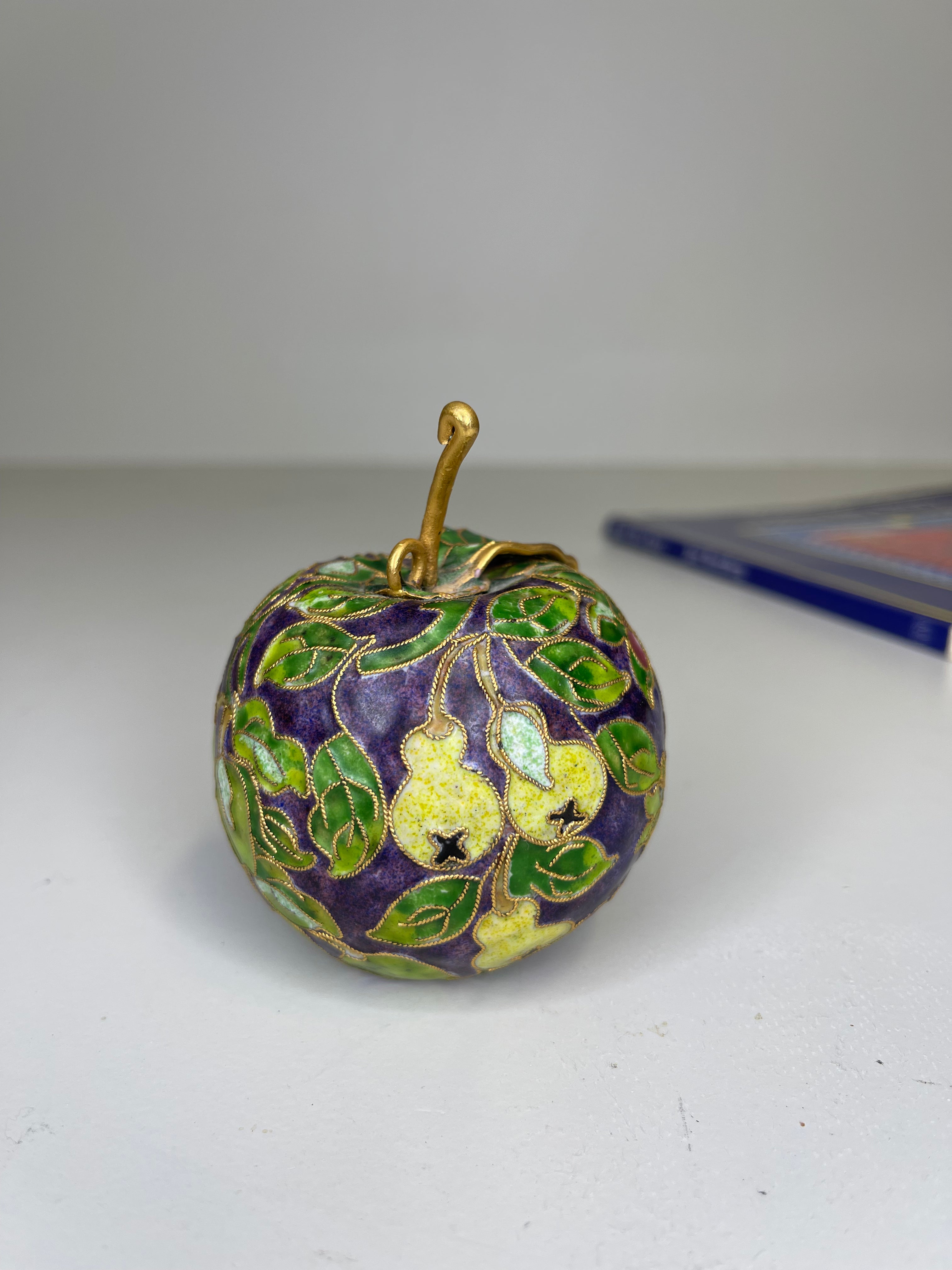 Vintage Cloisonné Plum Fruit Ornament