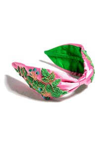 Embellished Wide Headband - Pink
