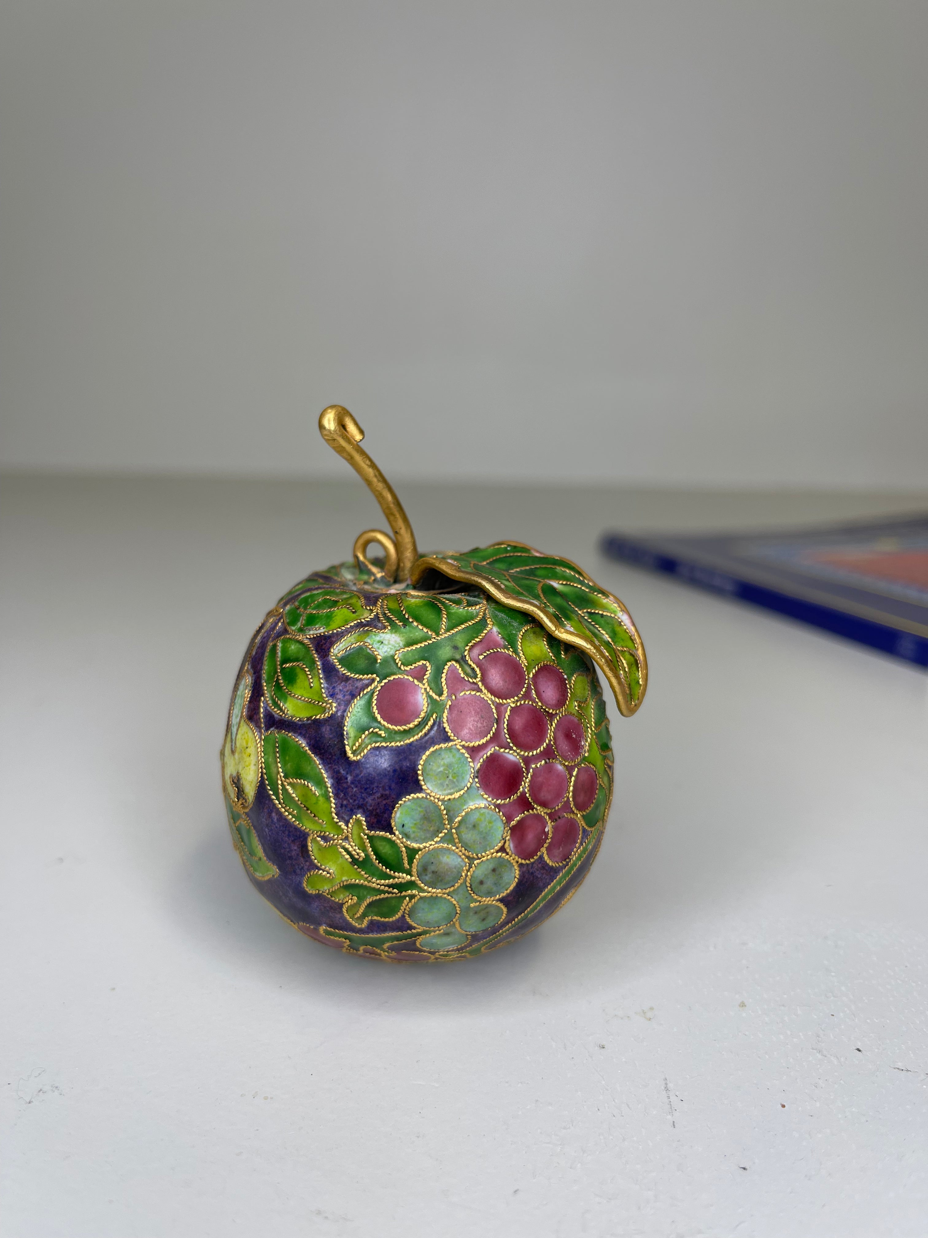 Vintage Cloisonné Plum Fruit Ornament