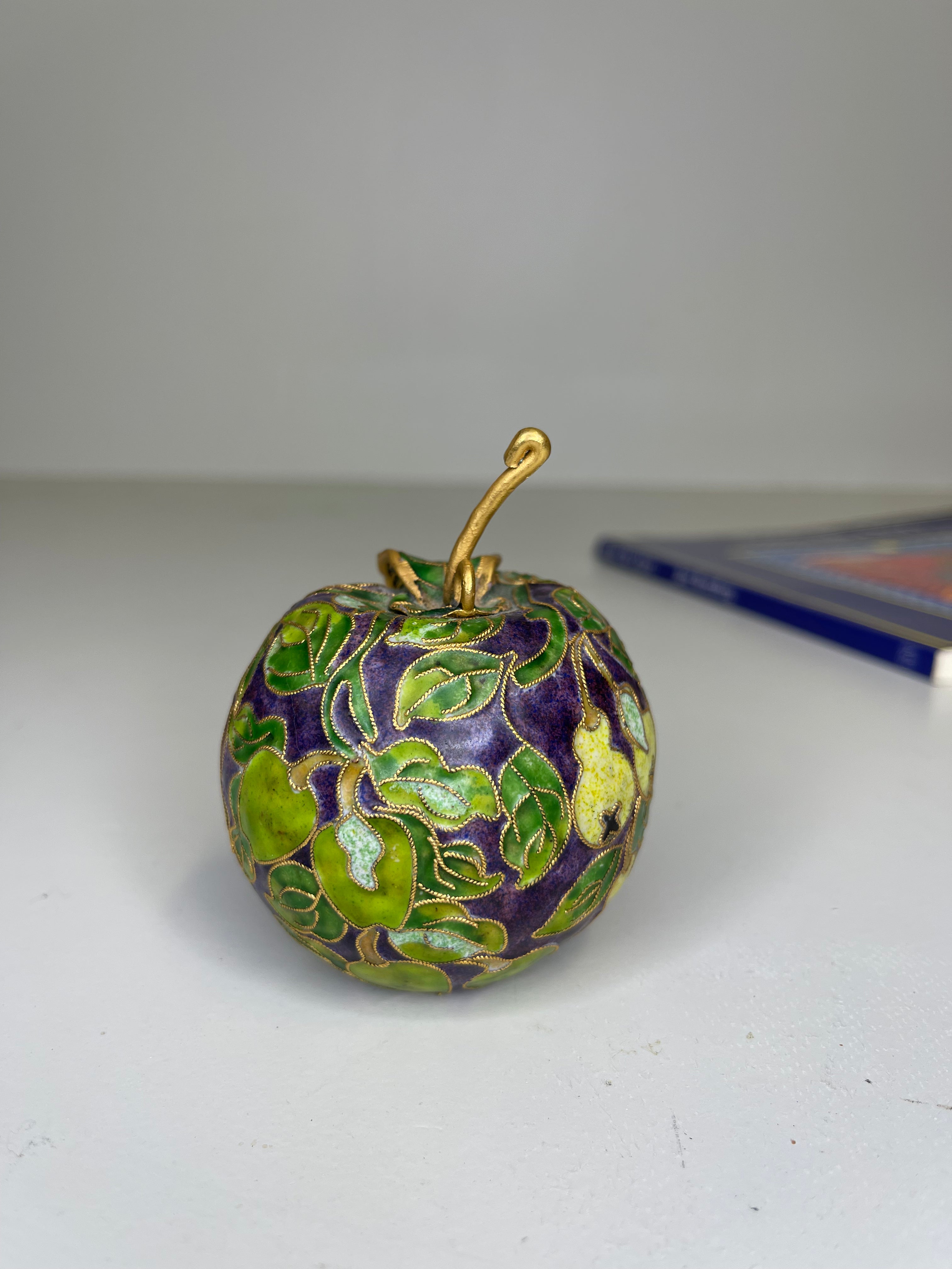 Vintage Cloisonné Plum Fruit Ornament