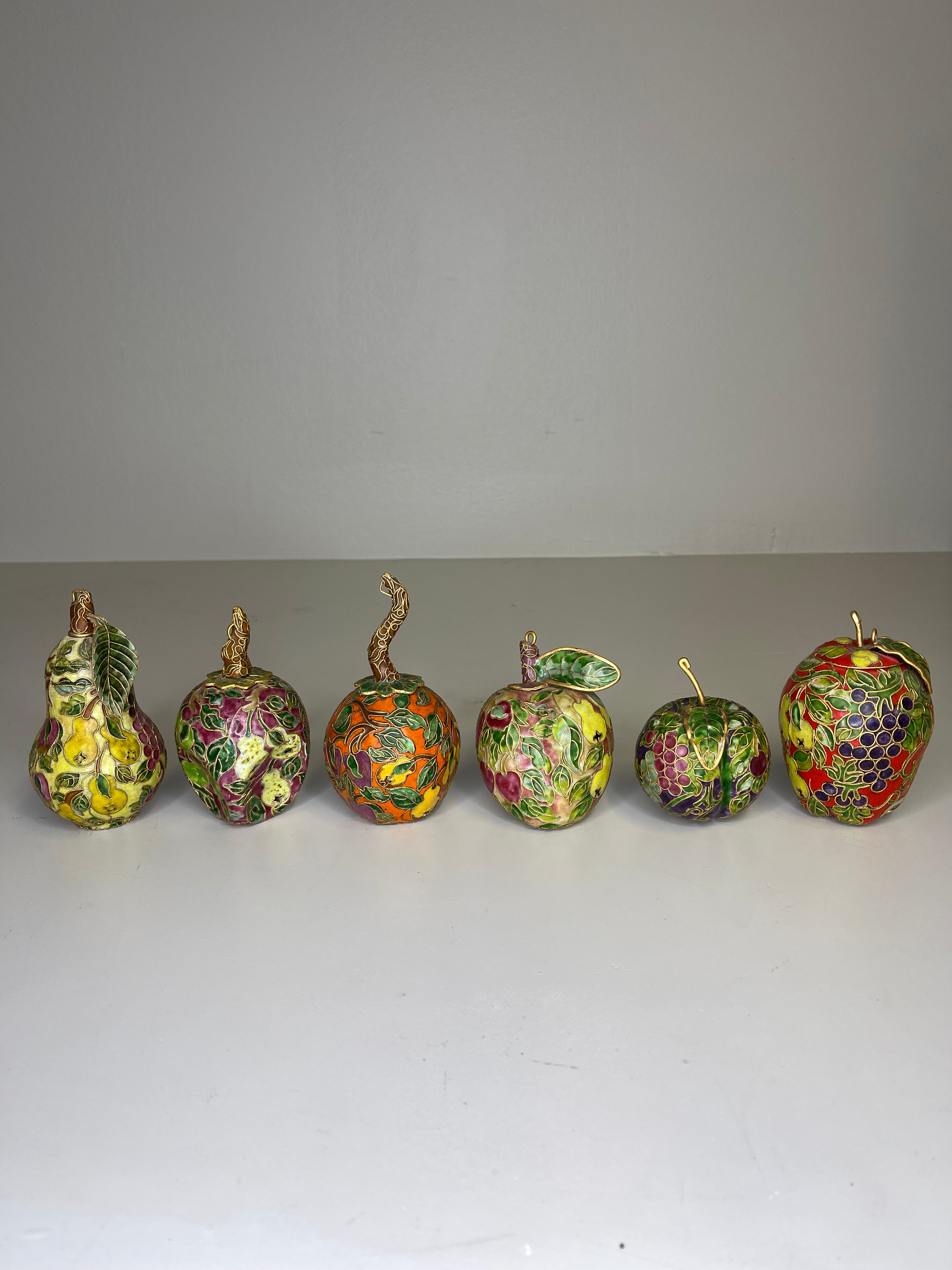 Vintage Cloisonné Plum Fruit Ornament