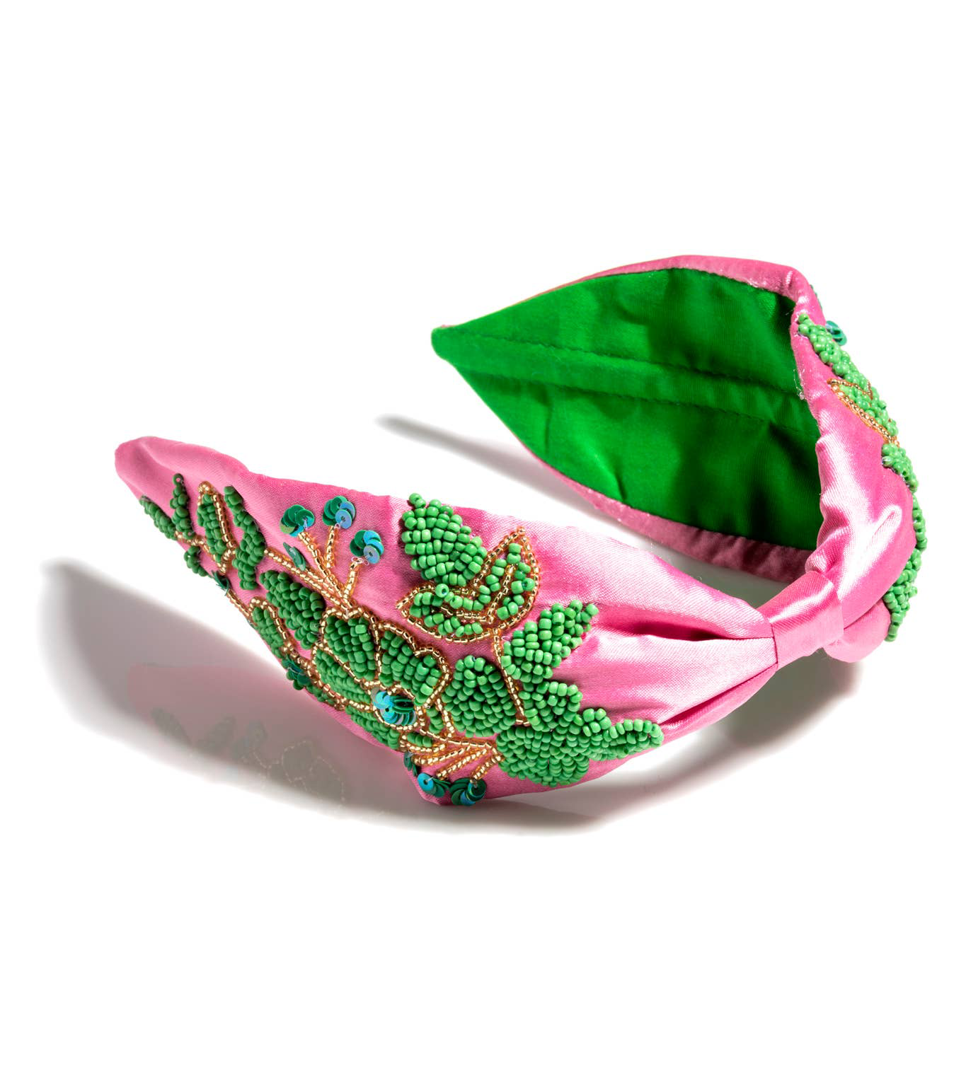 Embellished Wide Headband - Pink