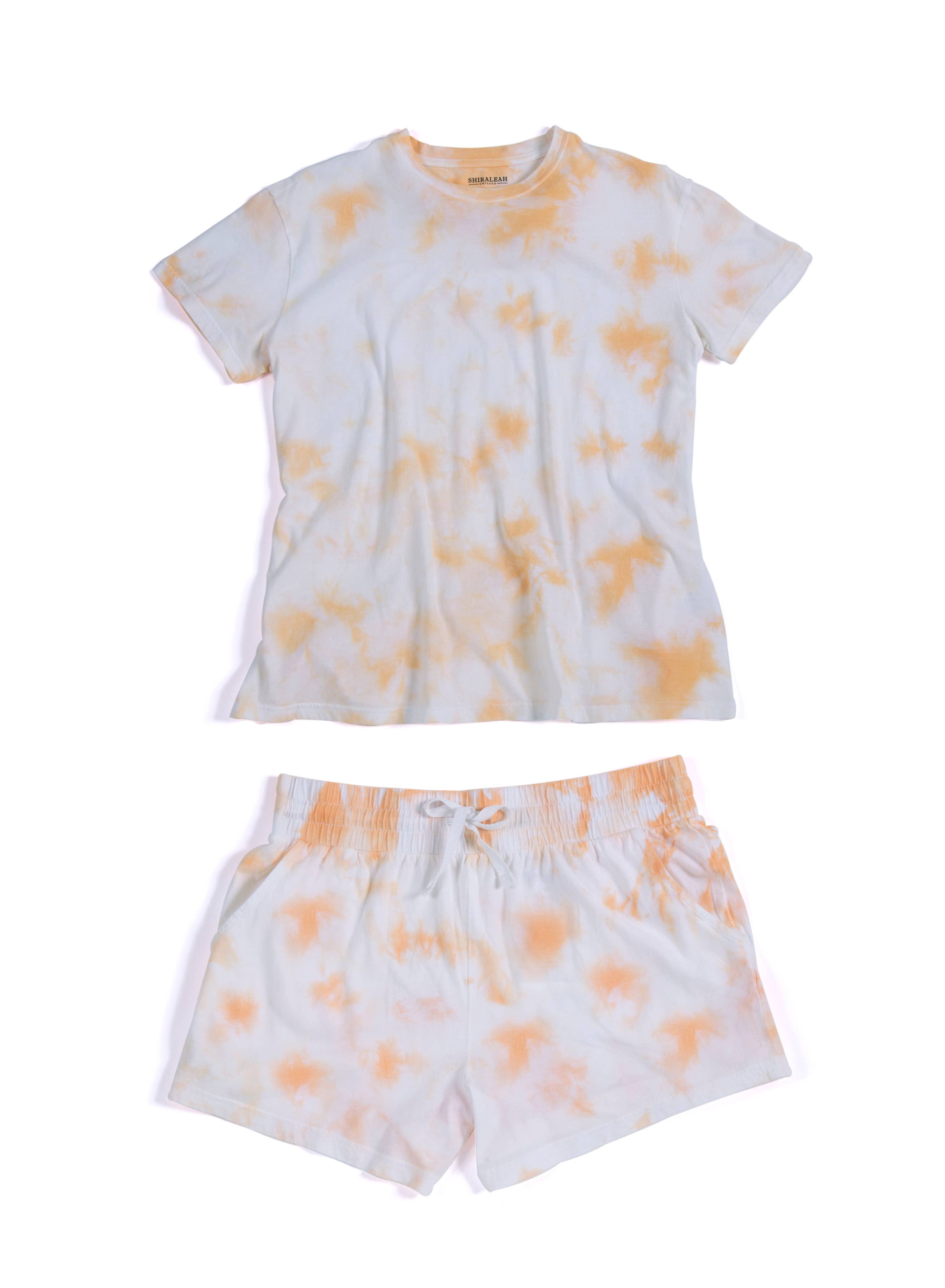 Cotton T-Shirt & Shorts Set in Sherbet Tie Dye