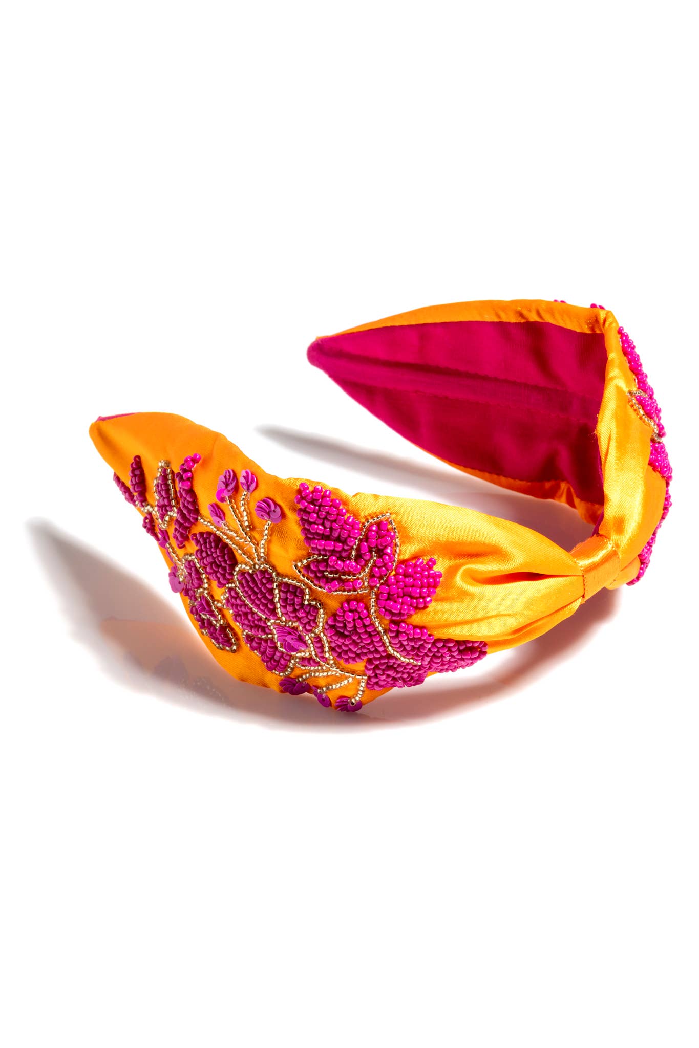 Embellished Wide Headband - Orange