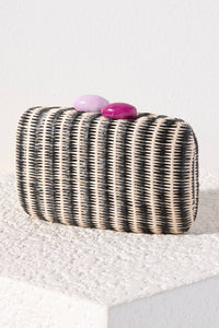 Ladder Woven Minaudière Clutch