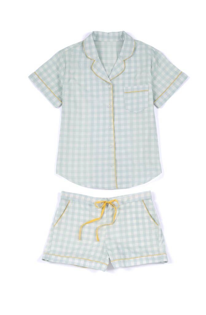 Gingham Pajama Set w/ Bag