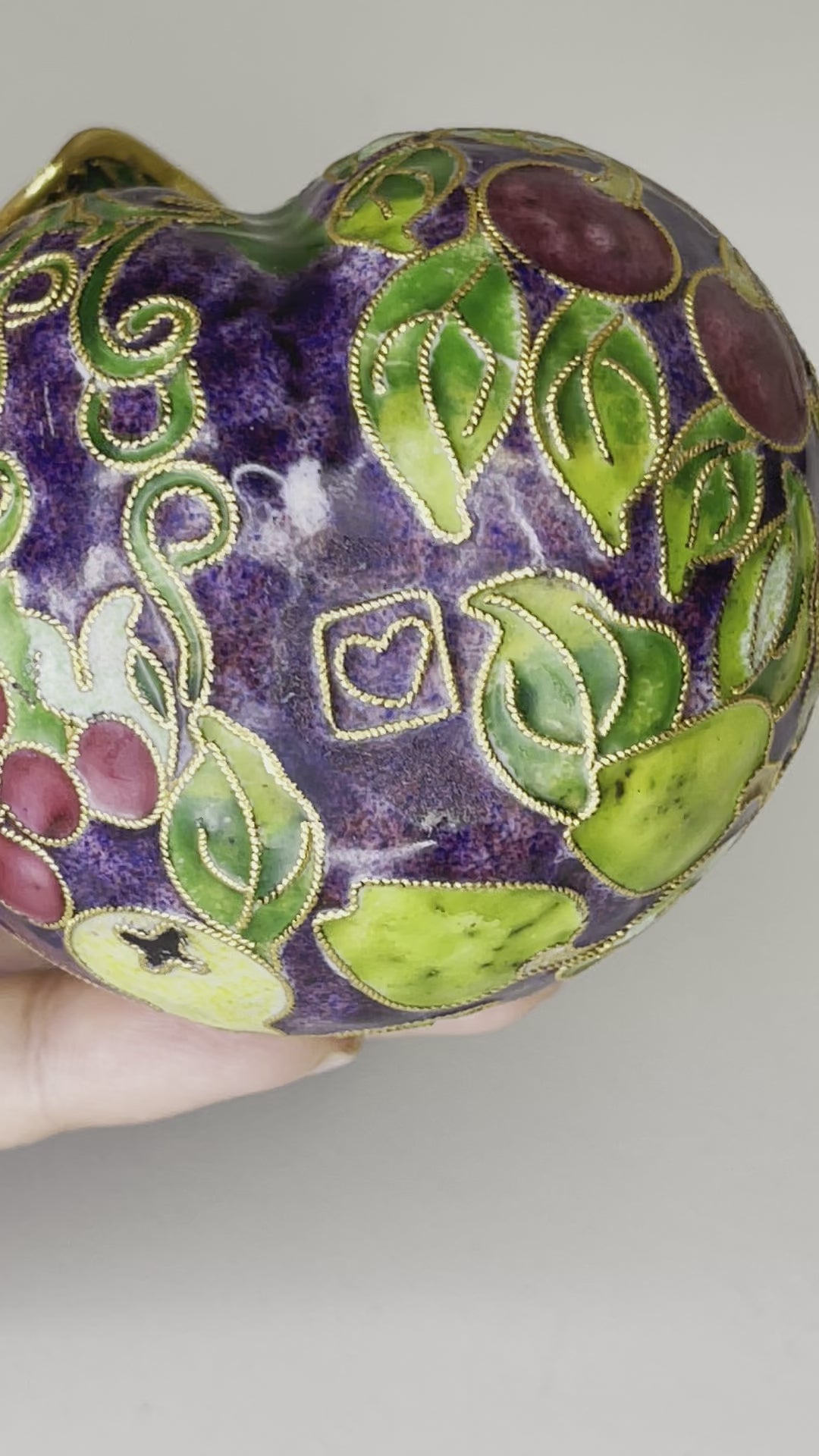 Vintage Cloisonné Plum Fruit Ornament