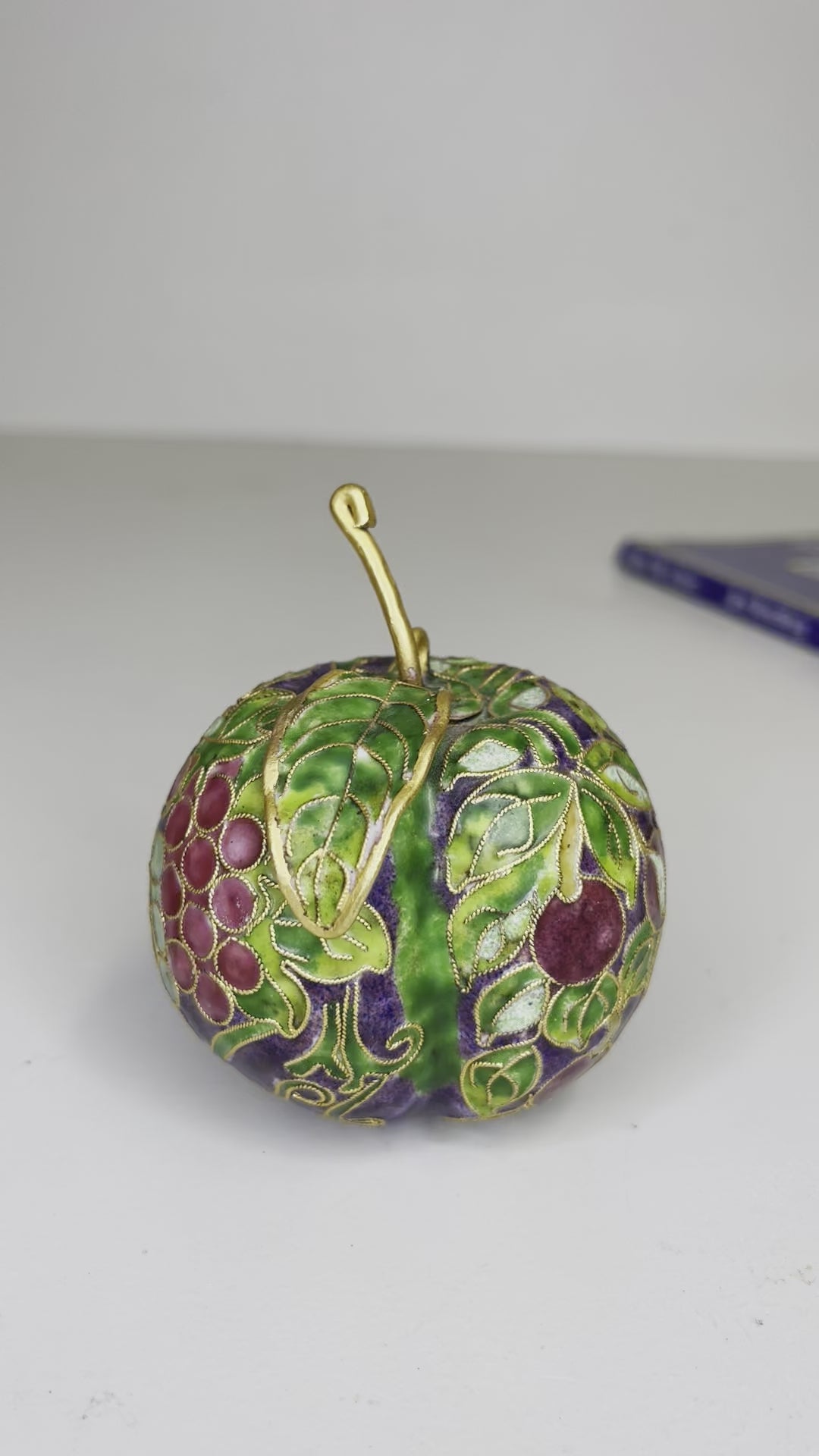 Vintage Cloisonné Plum Fruit Ornament