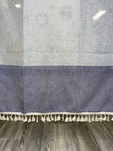 Mini Cotton Tassel Linen Curtains - Single Panel